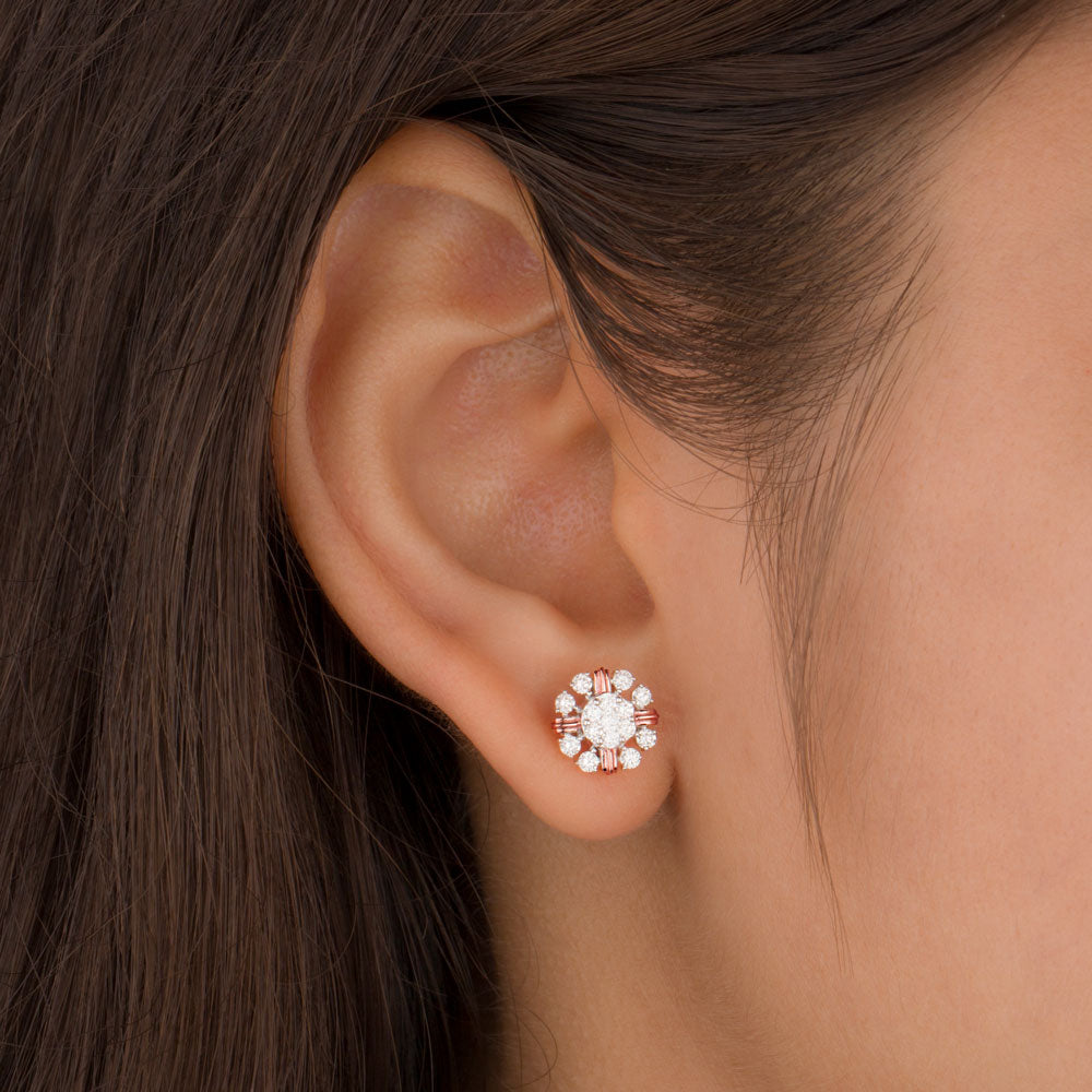 14K Rose Gold Diamond Earrings - 0.53ct SI-GH