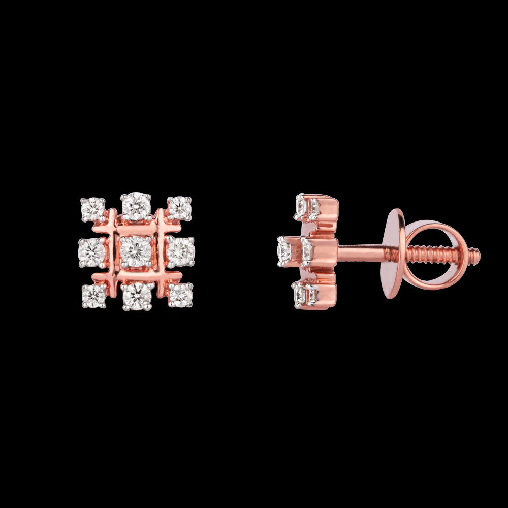 14K Rose Gold Diamond Earrings - 0.35ct SI-IJ