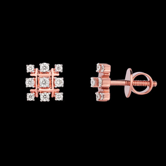 14K Rose Gold Diamond Earrings - 0.35ct SI-IJ