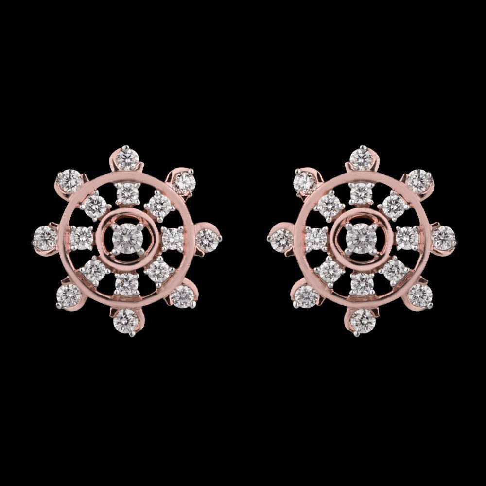 14K Rose Gold Diamond Earrings - 0.54ct VS-GH