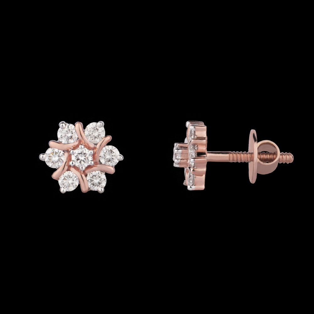 14K Rose Gold Diamond Earrings - 0.49ct VVS-VS-IJ