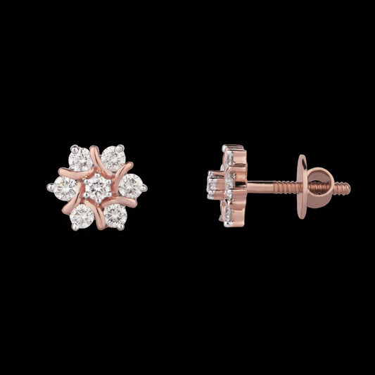 14K Rose Gold Diamond Earrings - 0.49ct VVS-VS-IJ