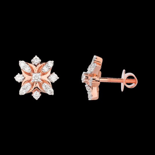 14K Rose Gold Diamond Earrings - 0.41ct SI-IJ