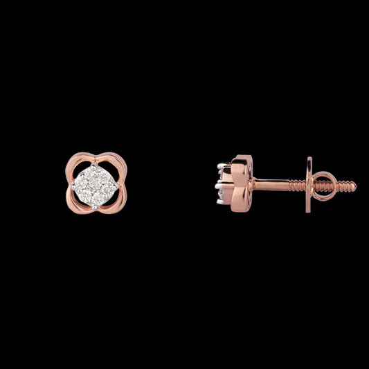 14K Rose Gold Diamond Earrings - 0.13ct SI-GH