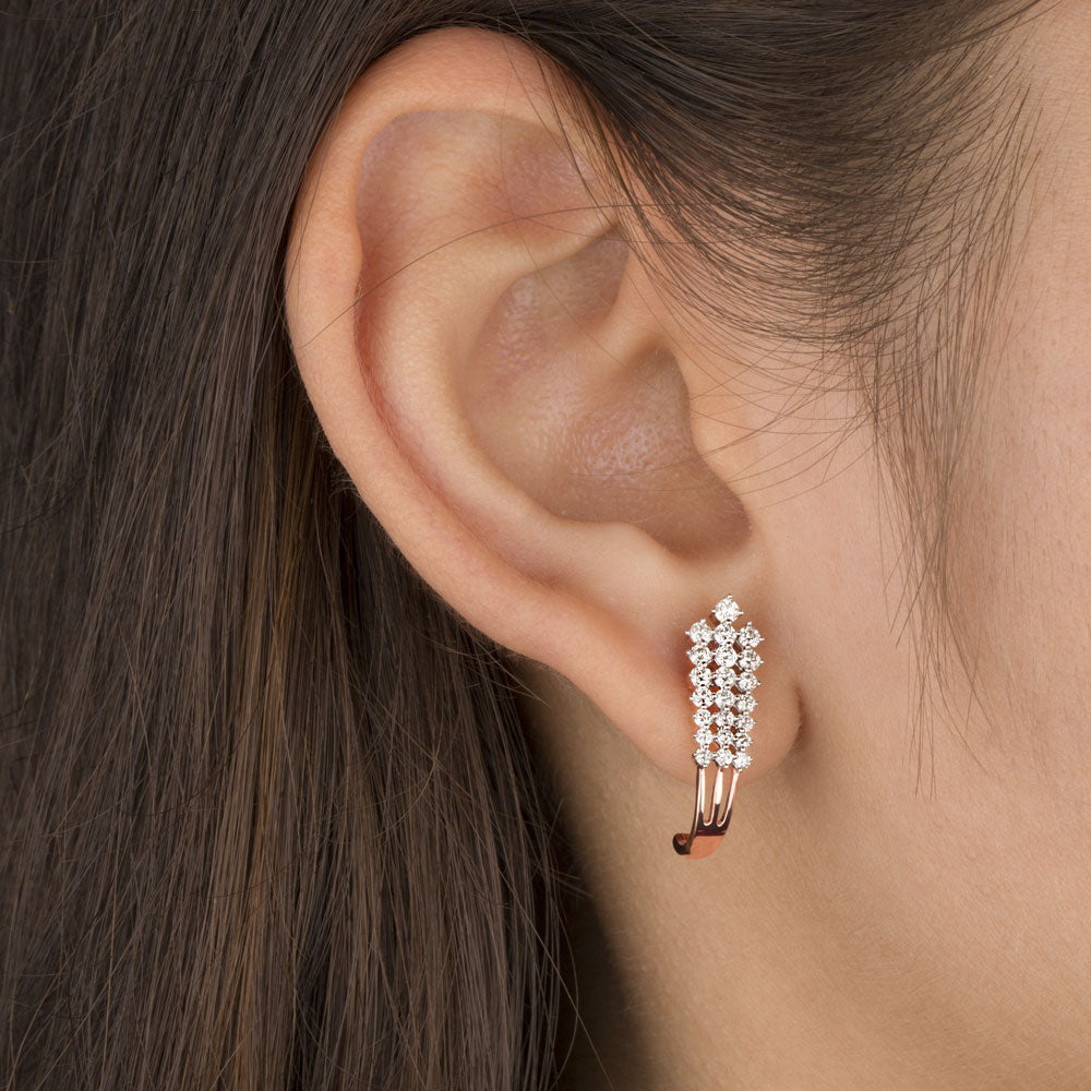 14K Rose Gold Diamond Earrings - 0.67ct SI-HI