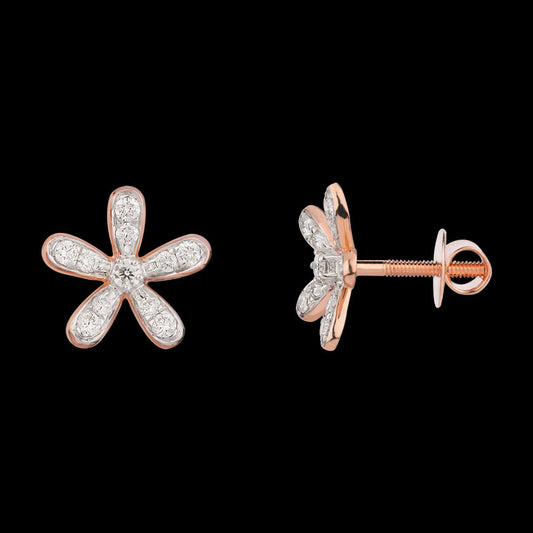 14K Rose Gold Diamond Earrings - 0.46ct SI-IJ