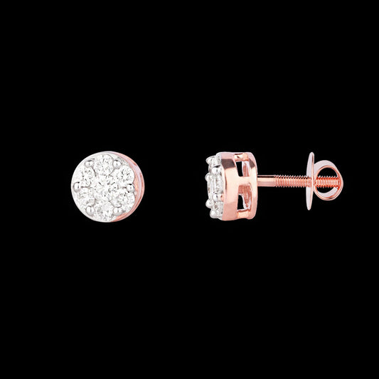 14K Rose Gold Diamond Earrings - 0.17ct SI-GH