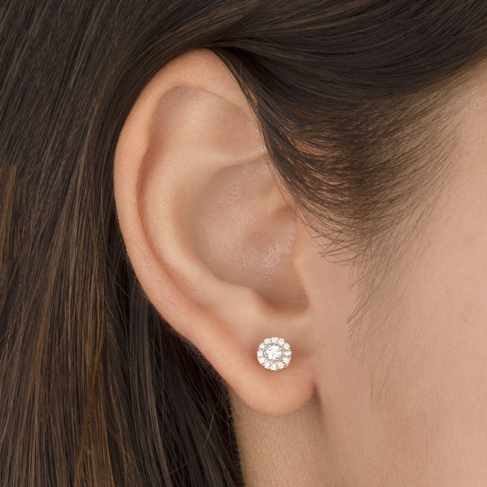 18K Yellow Gold Diamond Earrings - 0.247ct VS-SI-GH
