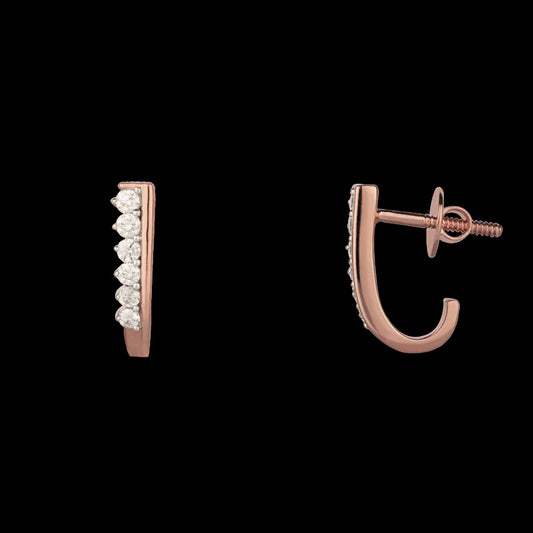 14K Rose Gold Diamond Earrings - 0.31ct SI-HI