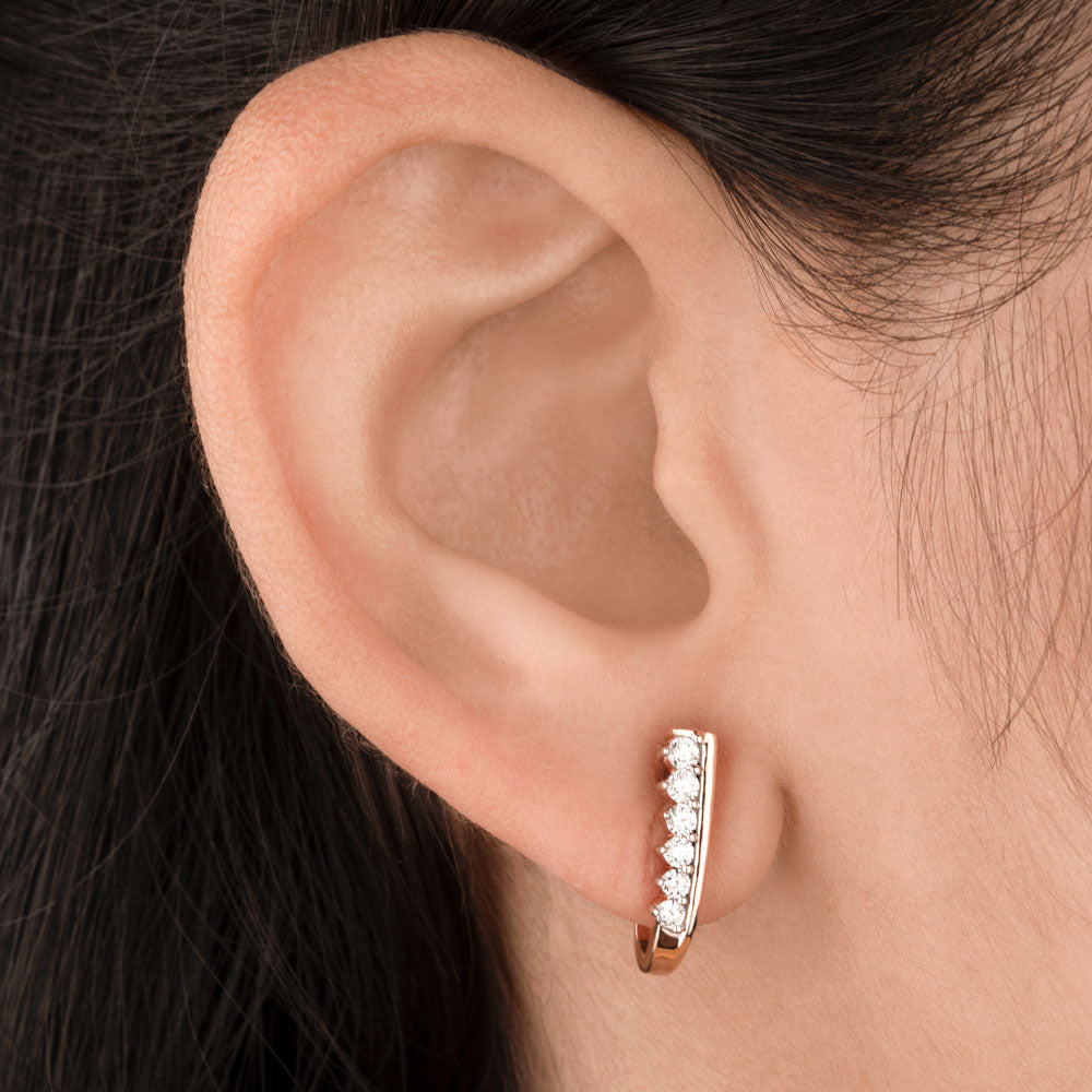 14K Rose Gold Diamond Earrings - 0.31ct SI-HI