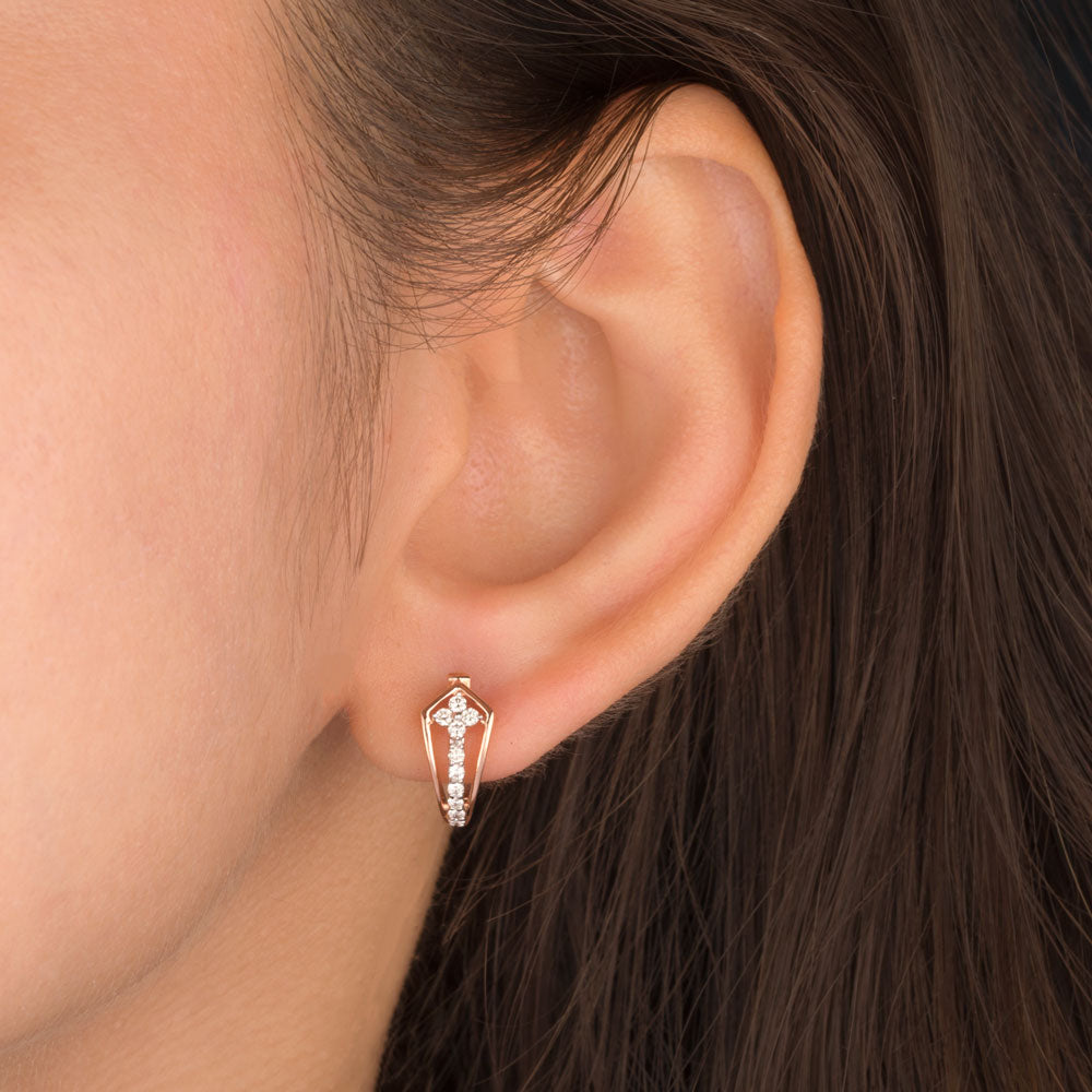 14K Rose Gold Diamond Earrings - 0.209ct SI-HI