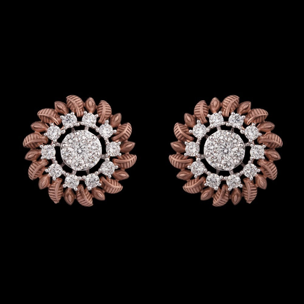 14K Rose Gold Diamond Earrings - 1ct VVS-VS-GH