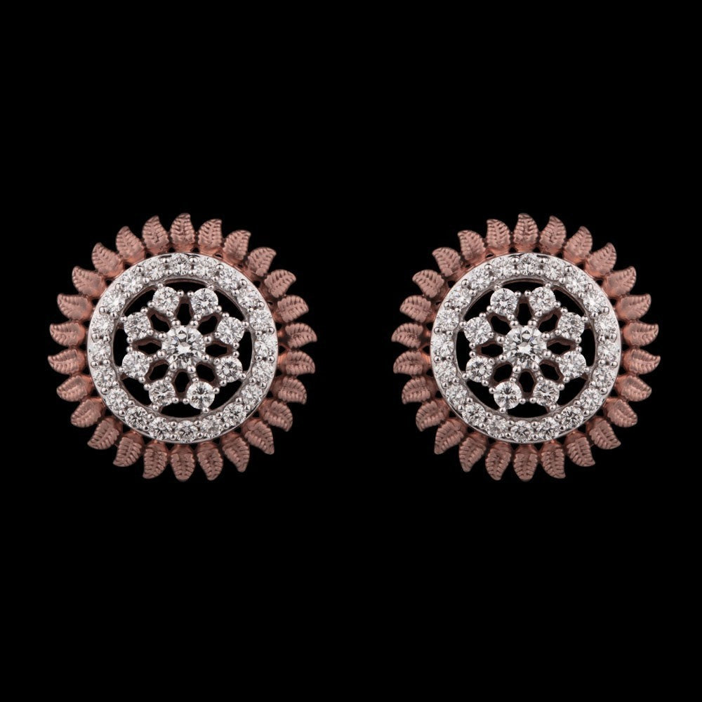 14K Rose Gold Diamond Earrings - 0.9ct VVS-VS-GH
