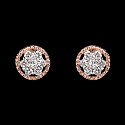 14K Rose Gold Diamond Earrings - 0.22ct VVS-VS-HI