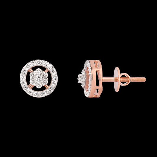 14K Rose Gold Diamond Earrings - 0.5ct VS-GH