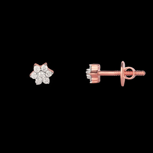 14K Rose Gold Diamond Earrings - 0.17ct SI-GH
