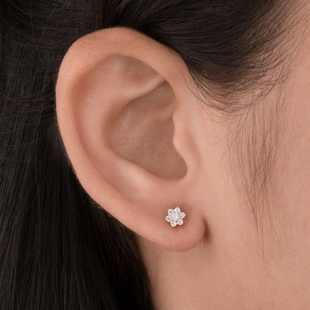 14K Rose Gold Diamond Earrings - 0.17ct SI-GH