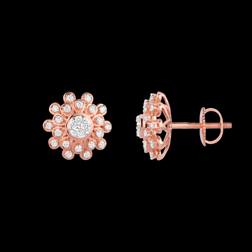 14K Rose Gold Diamond Earrings - 0.71ct VVS-VS-GH