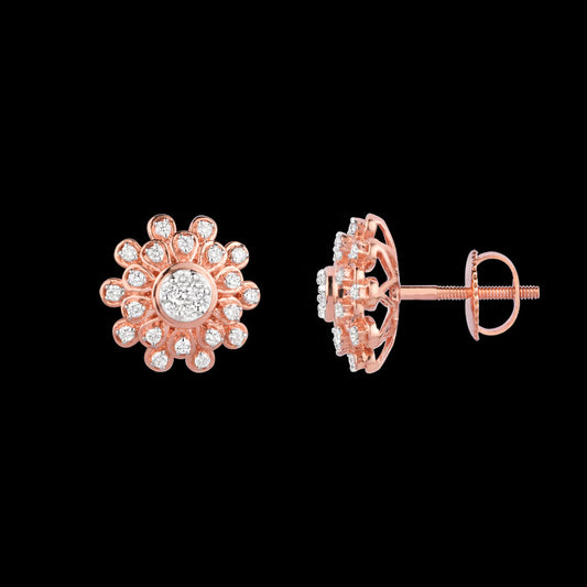 14K Rose Gold Diamond Earrings - 0.71ct VVS-VS-GH