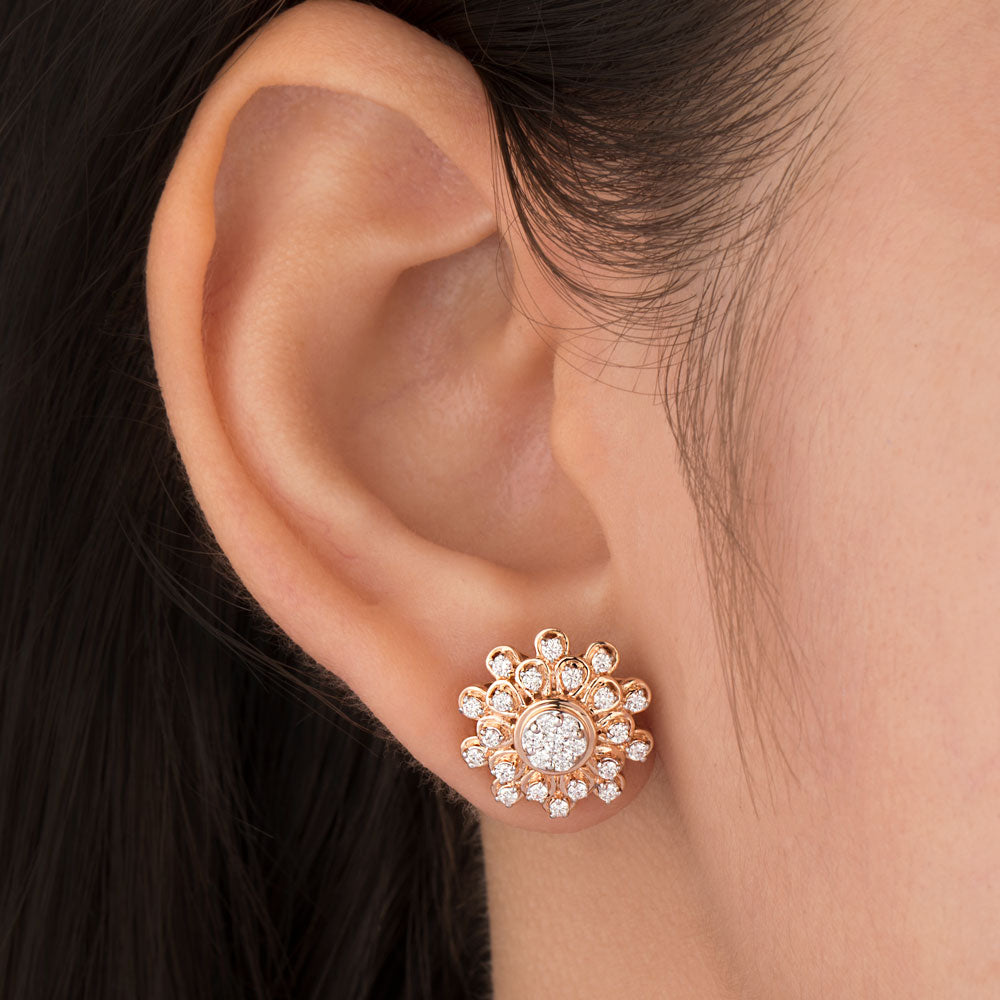 14K Rose Gold Diamond Earrings - 0.71ct VVS-VS-GH