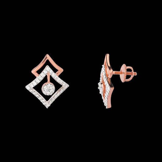 18K Rose Gold Diamond Earrings - 0.66ct VVS-VS-EF