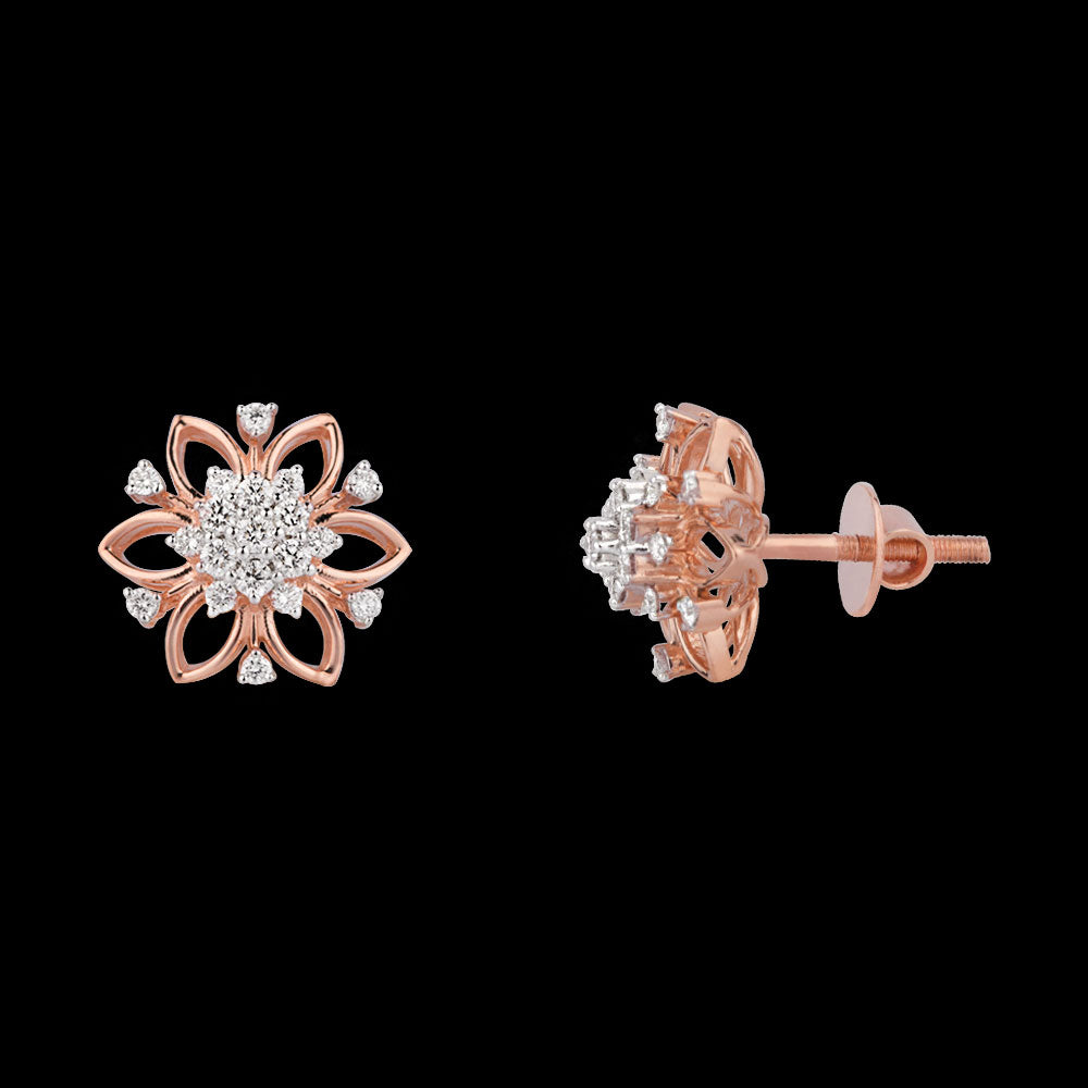 14K Rose Gold Diamond Earrings - 0.51ct VS-FG