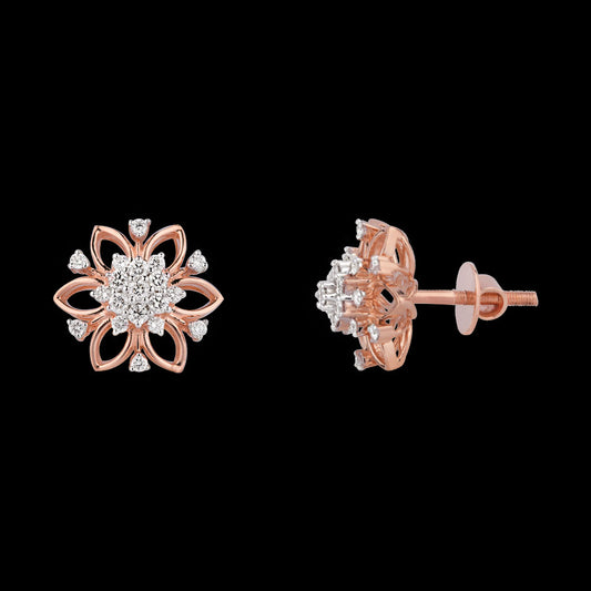 14K Rose Gold Diamond Earrings - 0.51ct VS-FG