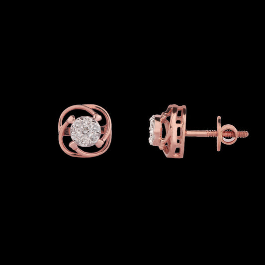 14K Rose Gold Diamond Earrings - 0.34ct VVS-VS-HI