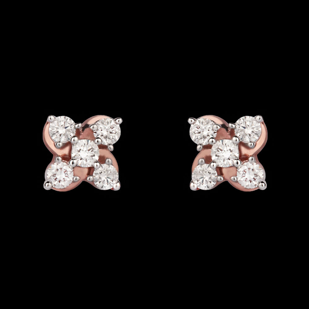 14K Rose Gold Diamond Earrings - 0.22ct VS-SI-GH