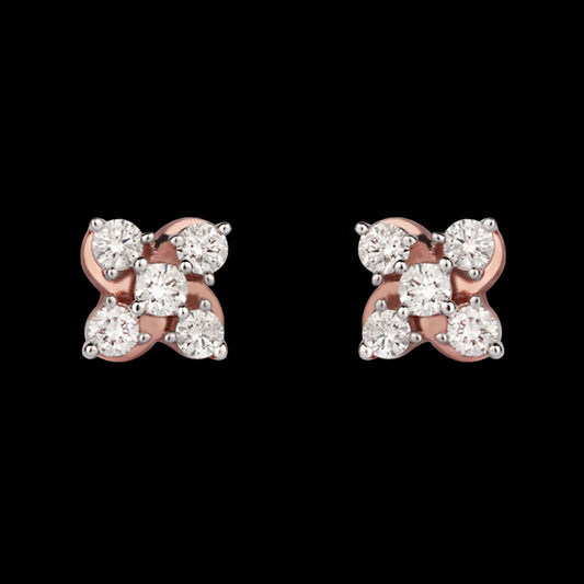 14K Rose Gold Diamond Earrings - 0.22ct VS-SI-GH