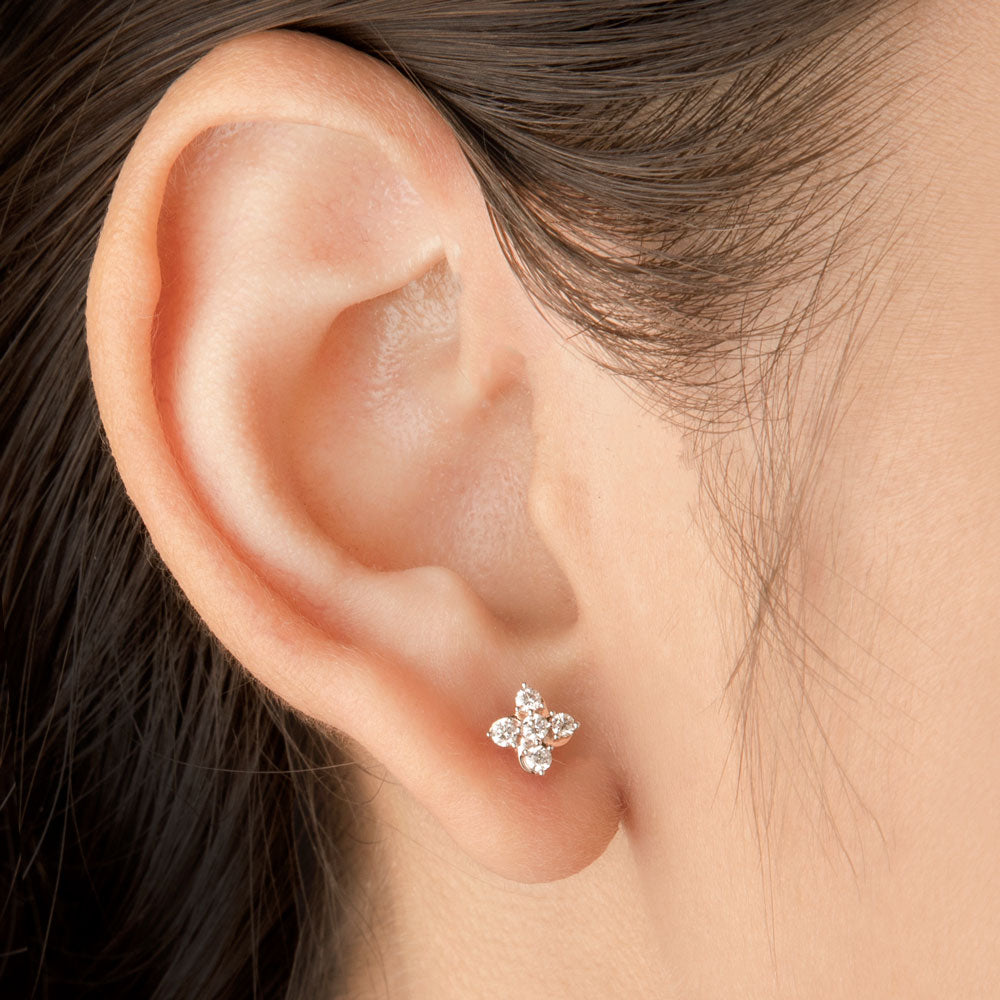14K Rose Gold Diamond Earrings - 0.22ct VS-SI-GH
