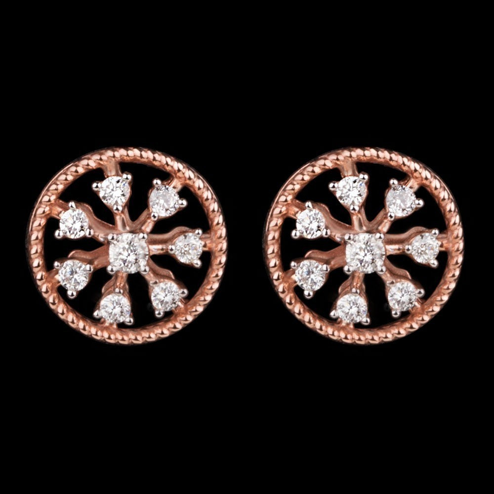 14K Rose Gold Diamond Earrings - 0.22ct SI-GH