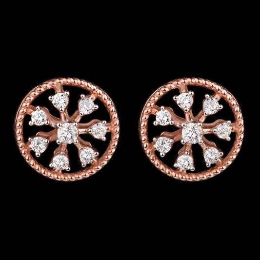 14K Rose Gold Diamond Earrings - 0.22ct SI-GH