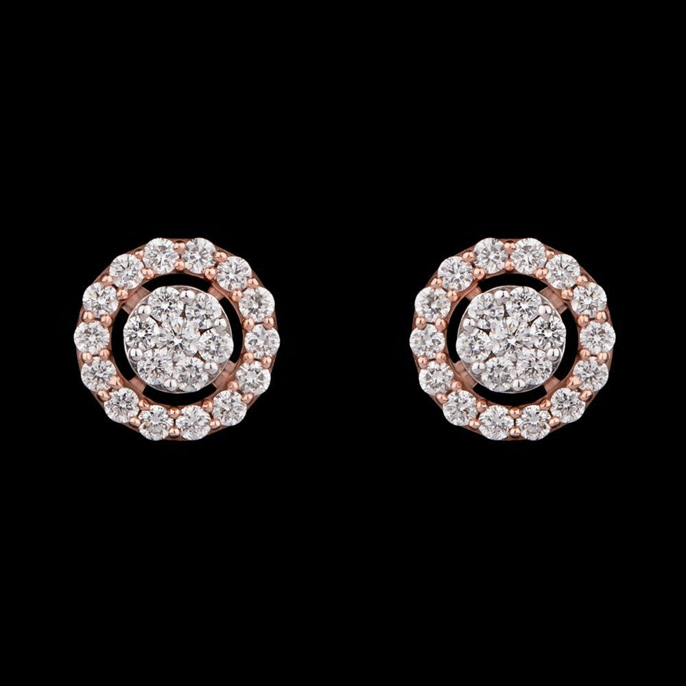 14K Rose Gold Diamond Earrings - 0.44ct VS-GH