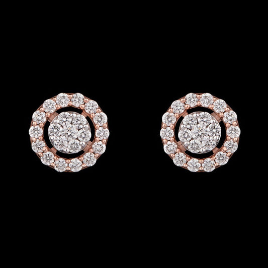 14K Rose Gold Diamond Earrings - 0.44ct VS-GH