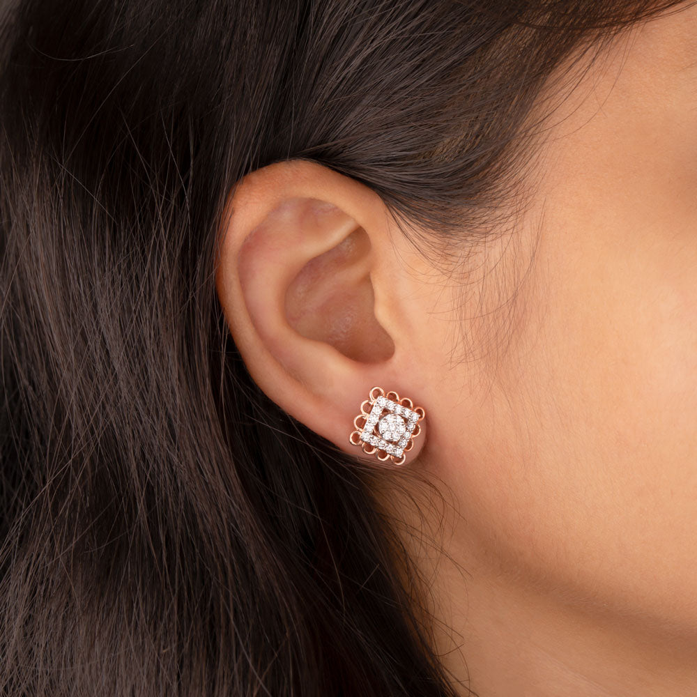 14K Rose Gold Diamond Earrings - 0.69ct VVS-VS-GH