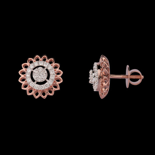 14K Rose Gold Diamond Earrings - 0.57ct VVS-VS-HI