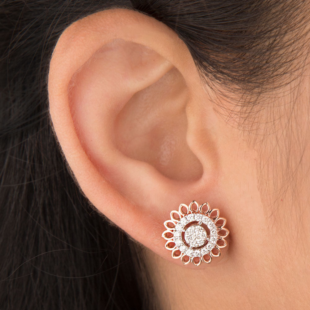 14K Rose Gold Diamond Earrings - 0.57ct VVS-VS-HI