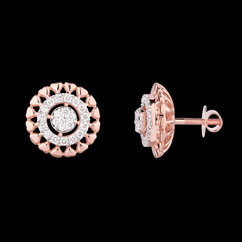 14K Rose Gold Diamond Earrings - 0.55ct VVS-VS-GH