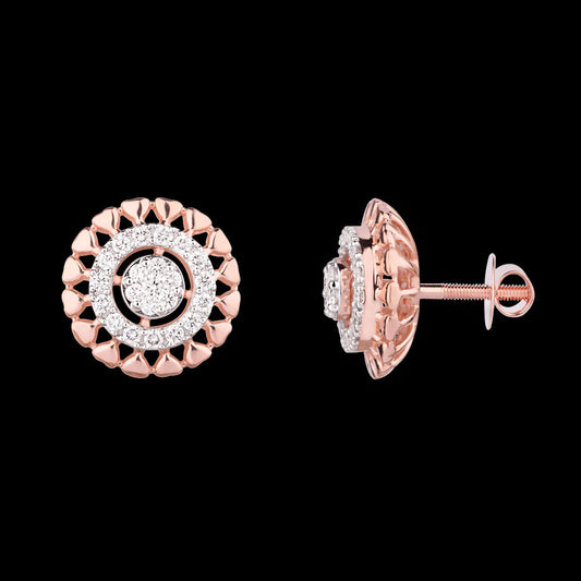 14K Rose Gold Diamond Earrings - 0.55ct VVS-VS-GH