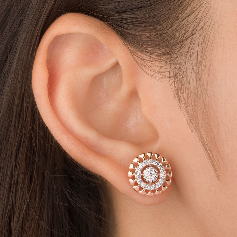 14K Rose Gold Diamond Earrings - 0.55ct VVS-VS-GH