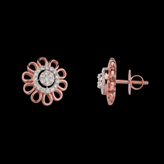 14K Rose Gold Diamond Earrings - 0.63ct VVS-VS-HI