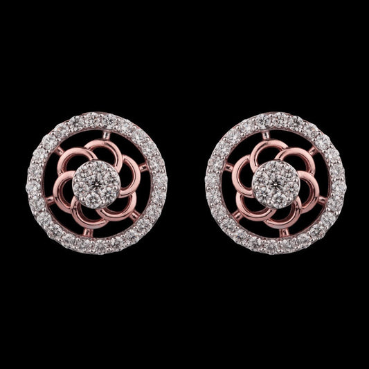 14K Rose Gold Diamond Earrings - 0.78ct VVS-VS-GH
