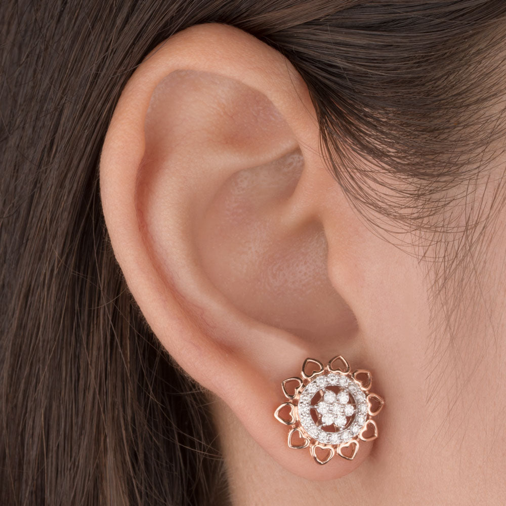 14K Rose Gold Diamond Earrings - 0.62ct VVS-VS-HI