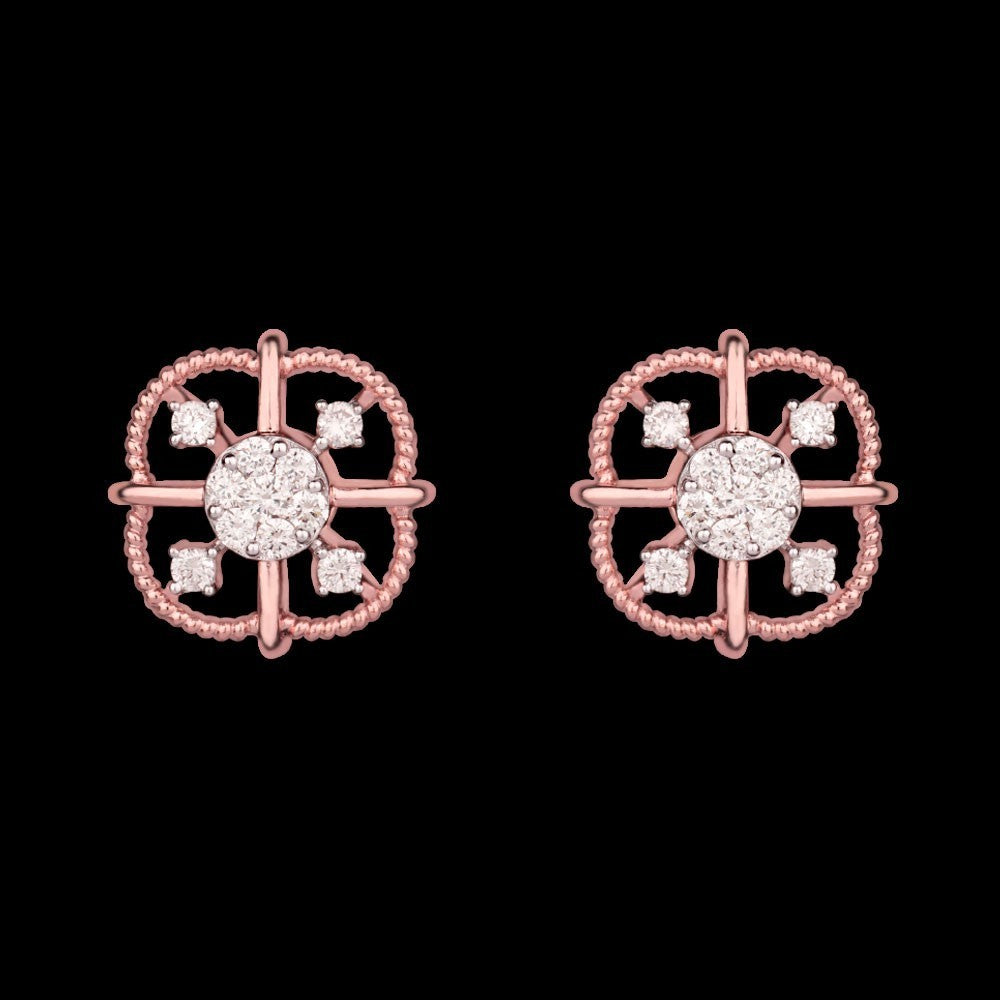 14K Rose Gold Diamond Earrings - 0.38ct SI-HI