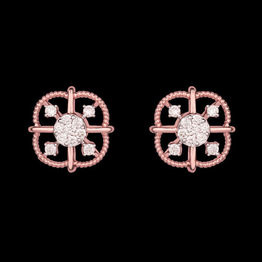14K Rose Gold Diamond Earrings - 0.38ct SI-HI