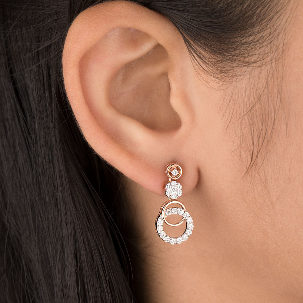 14K Rose Gold Diamond Earrings - 0.71ct VVS-VS-HI