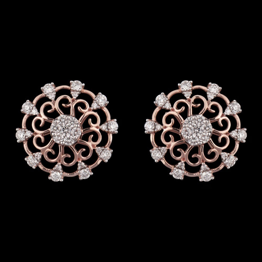 14K Rose Gold Diamond Earrings - 0.66ct VVS-VS-GH