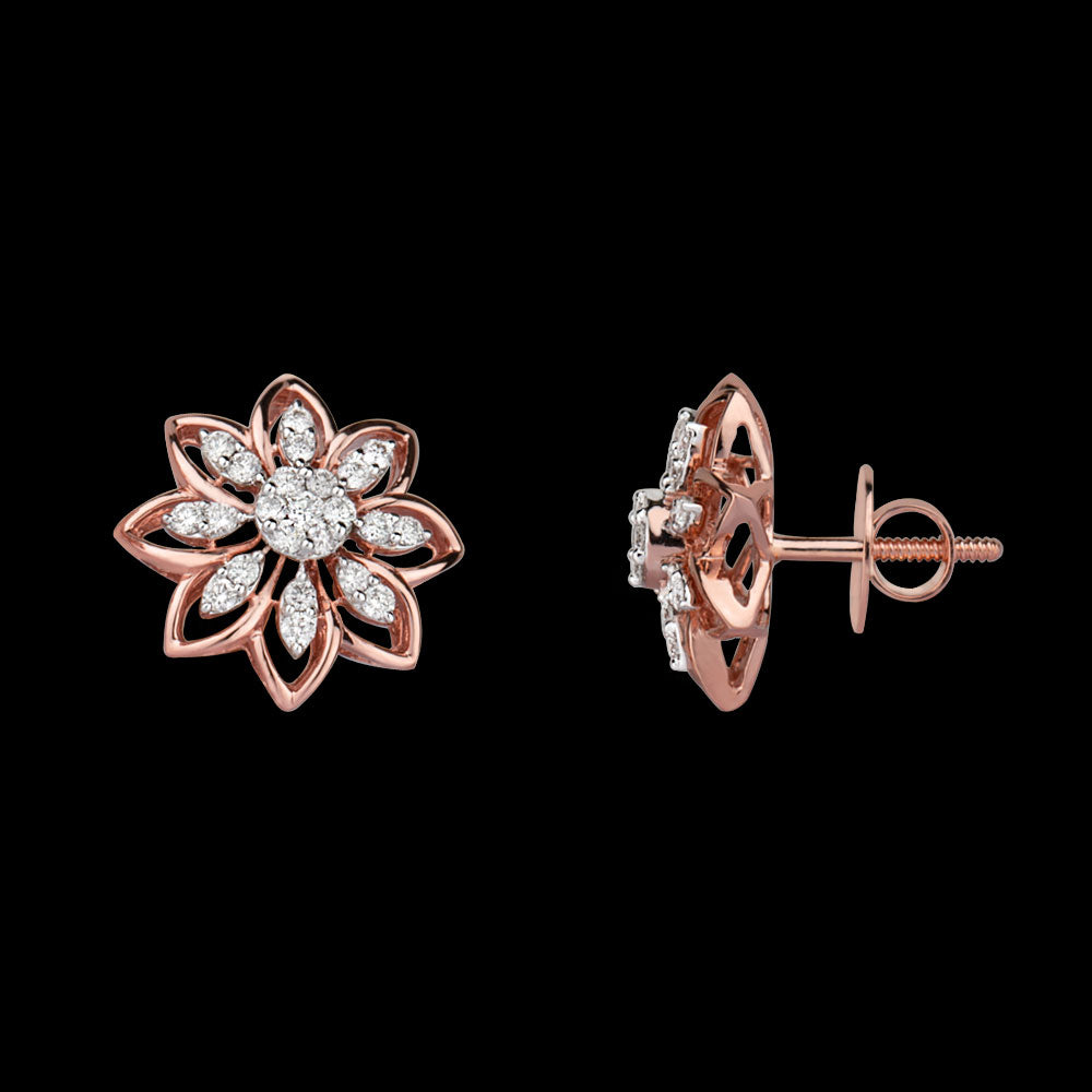 14K Rose Gold Diamond Earrings - 0.71ct VVS-VS-HI