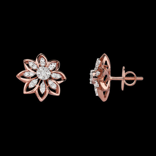 14K Rose Gold Diamond Earrings - 0.71ct VVS-VS-HI